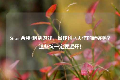Steam合租/租赁游戏,省钱玩3A大作的新姿势?这些坑一定要避开!