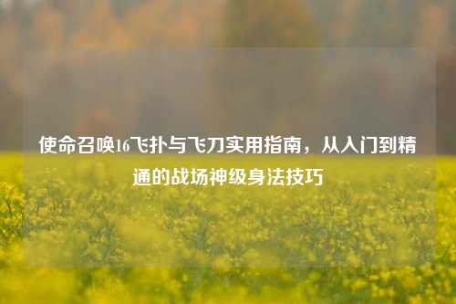 使命召唤16飞扑与飞刀实用指南，从入门到精通的战场神级身法技巧