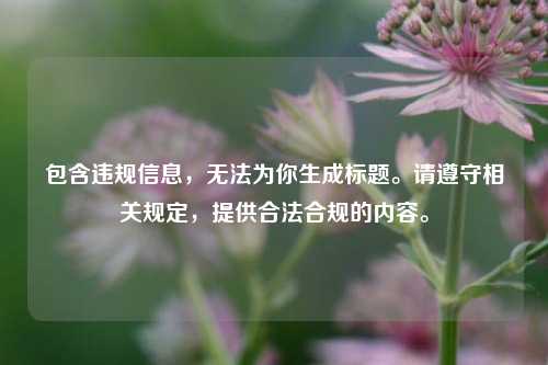 包含违规信息，无法为你生成标题。请遵守相关规定，提供合法合规的内容。