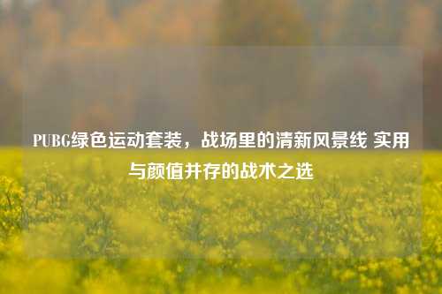 PUBG绿色运动套装，战场里的清新风景线 实用与颜值并存的战术之选