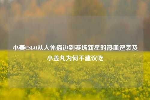小姜CSGO从人体描边到赛场新星的热血逆袭及小姜丸为何不建议吃