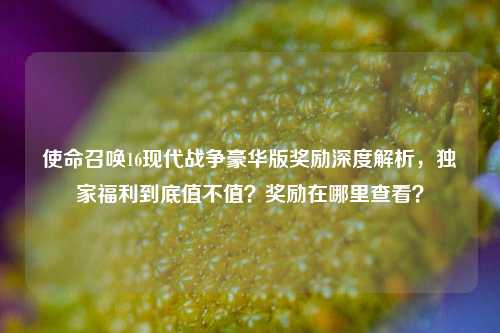 使命召唤16现代战争豪华版奖励深度解析,独家福利到底值不值?奖励在哪里查看?