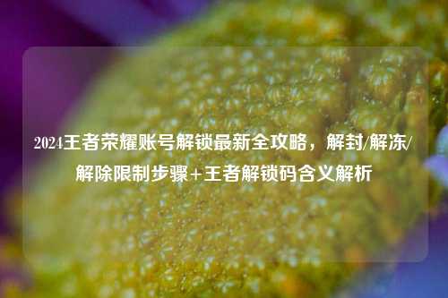 2024王者荣耀账号解锁最新全攻略,解封/解冻/解除限制步骤+王者解锁码含义解析