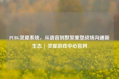 PUBG灵犀系统,从语音到默契重塑战场沟通新生态 | 灵犀游戏中心官网