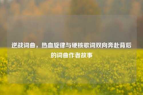 逆战词曲，热血旋律与硬核歌词双向奔赴背后的词曲作者故事