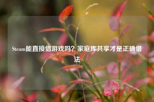 Steam能直接借游戏吗？家庭库共享才是正确借法