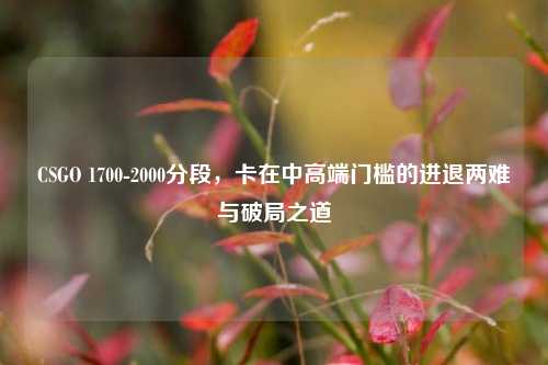 CSGO 1700-2000分段，卡在中高端门槛的进退两难与破局之道